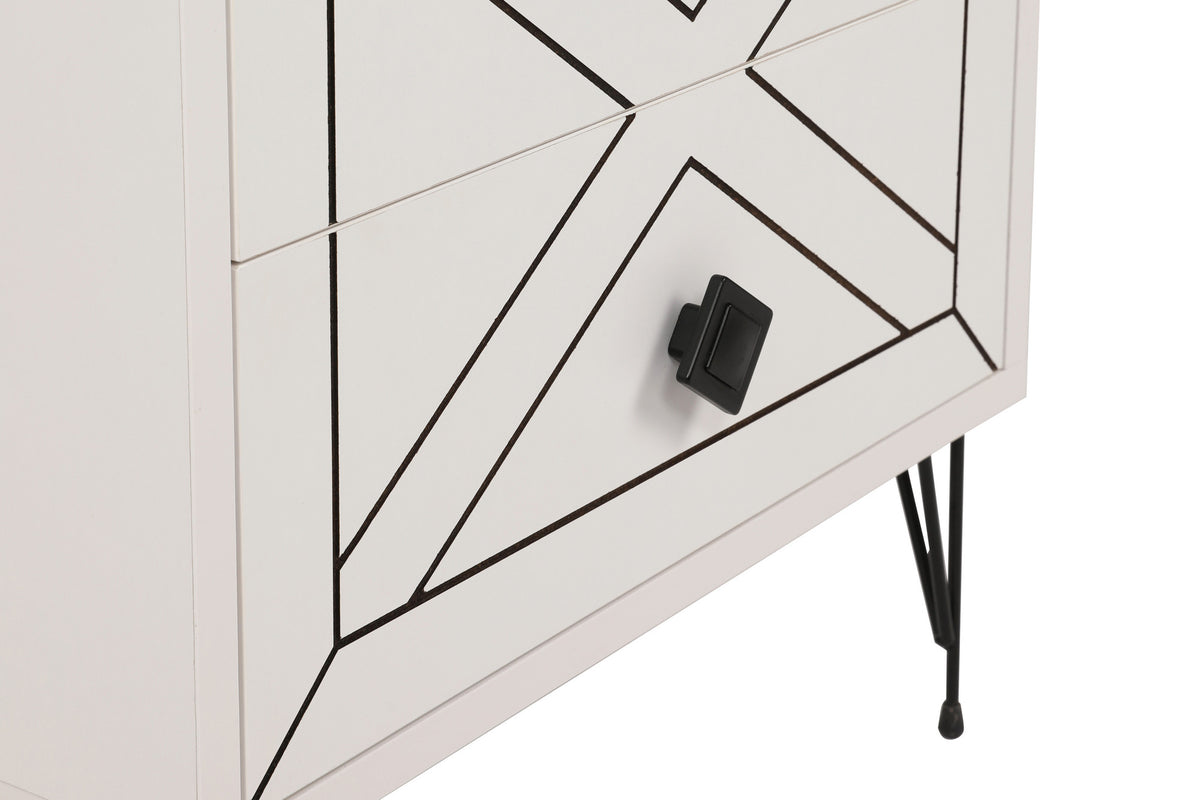Κομοδίνο Atokos Λευκό 50x40x55 εκ. Μελαμίνης