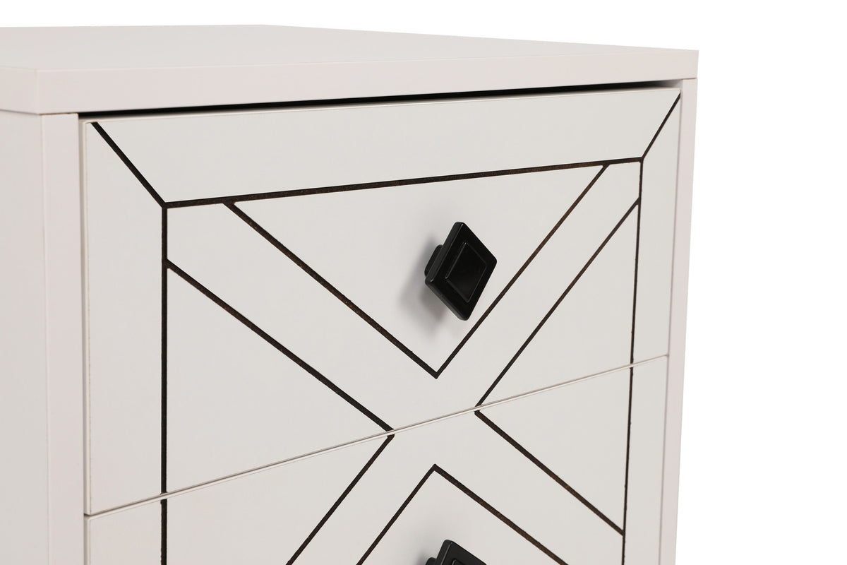 Κομοδίνο Atokos Λευκό 50x40x55 εκ. Μελαμίνης