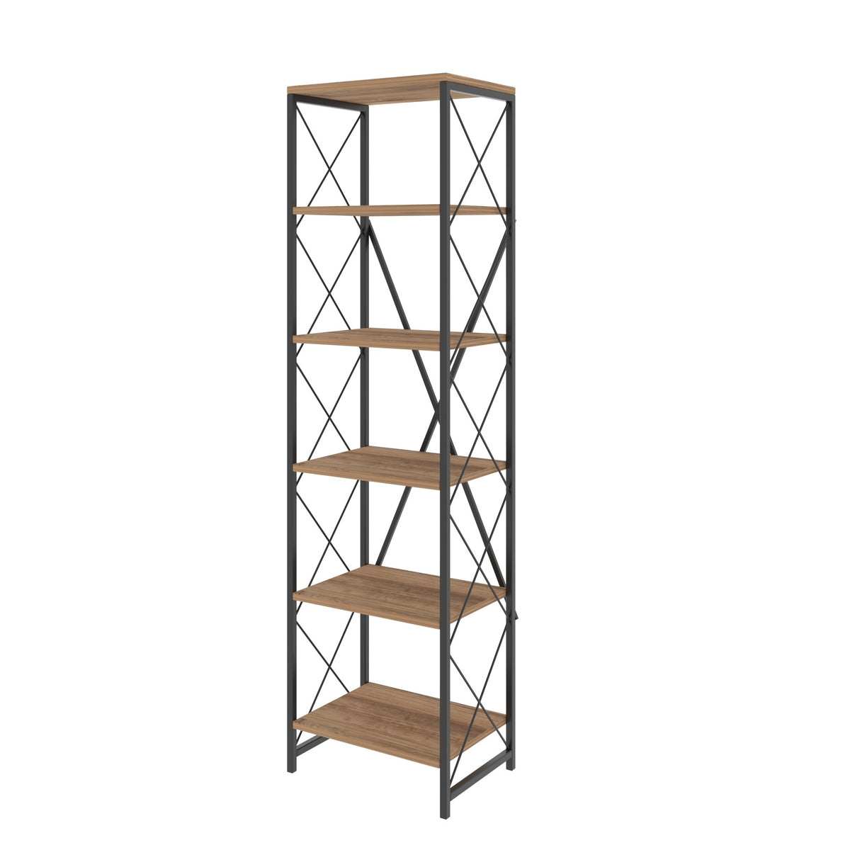 Βιβλιοθήκη Chiliomodi Ατλαντικό Πεύκο - Μαύρο 50x30x180 εκ. Μελαμίνης