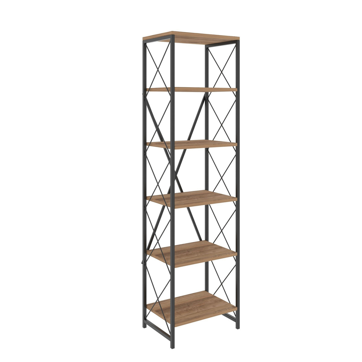 Βιβλιοθήκη Chiliomodi Ατλαντικό Πεύκο - Μαύρο 50x30x180 εκ. Μελαμίνης