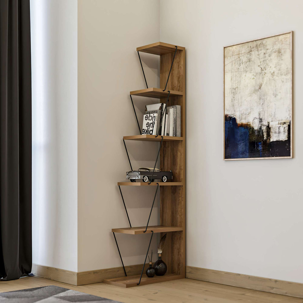 Βιβλιοθήκη Damasta Πεύκο 50x22x150 εκ. Μελαμίνης