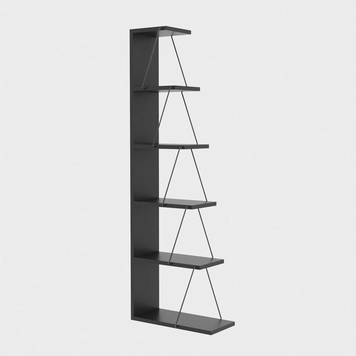 Βιβλιοθήκη Damasta Ανθρακί 50x22x150 εκ. Μελαμίνης