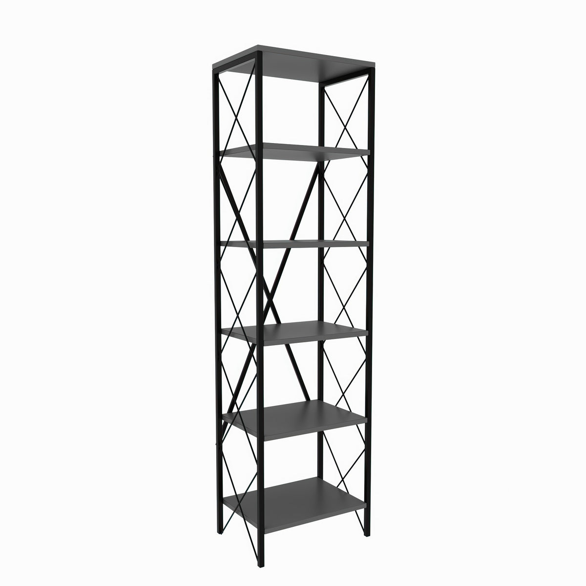Βιβλιοθήκη Chiliomodi Ανθρακί 50x30x180 εκ. Μελαμίνης