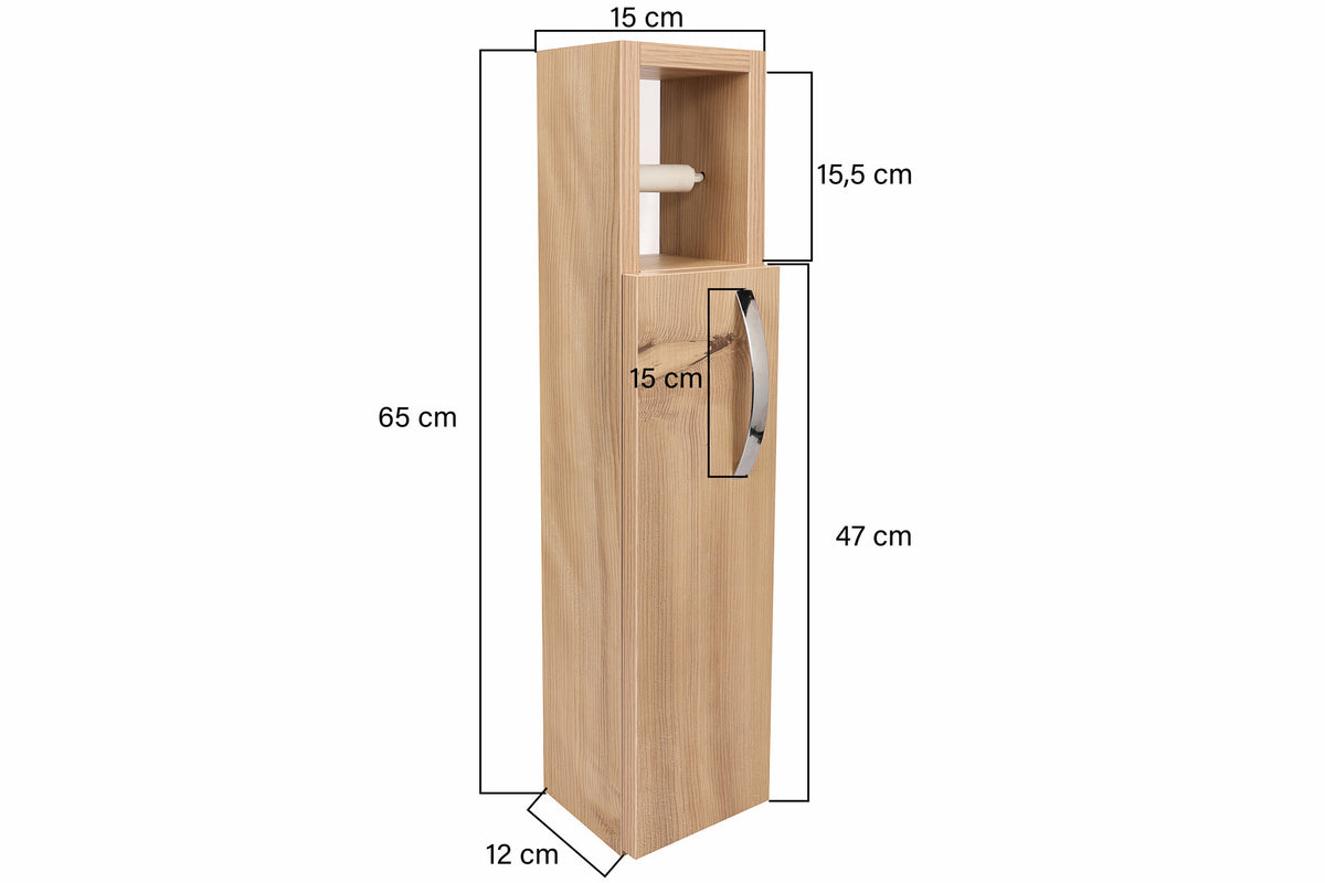 Ντουλάπι Μπάνιου Gyaros Δρυς 15x12x65 εκ. Μελαμίνης