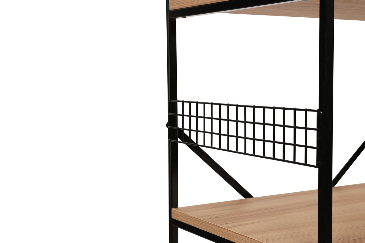 Στήλη Αποθήκευσης Avlemonas Μαύρο - Πεύκο 60x45x124 εκ. Μελαμίνης