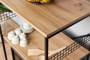 Στήλη Αποθήκευσης Avlemonas Μαύρο - Πεύκο 60x45x124 εκ. Μελαμίνης
