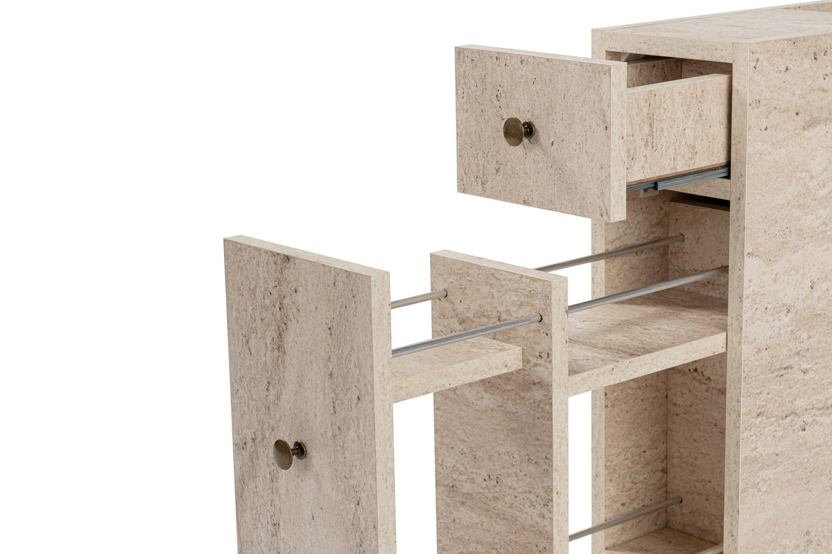 Ντουλάπι Μπάνιου Lakki Travertine 20x60x55 εκ. Μελαμίνης