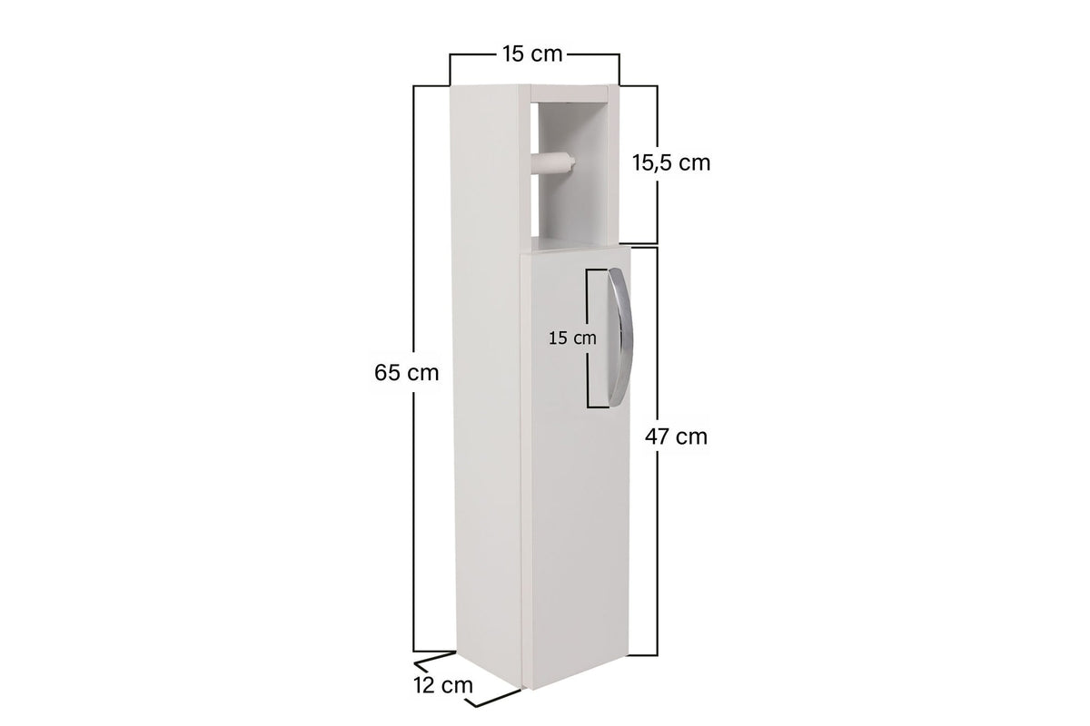 Ντουλάπι Μπάνιου Gyaros Λευκό 15x12x65 εκ. Μελαμίνης