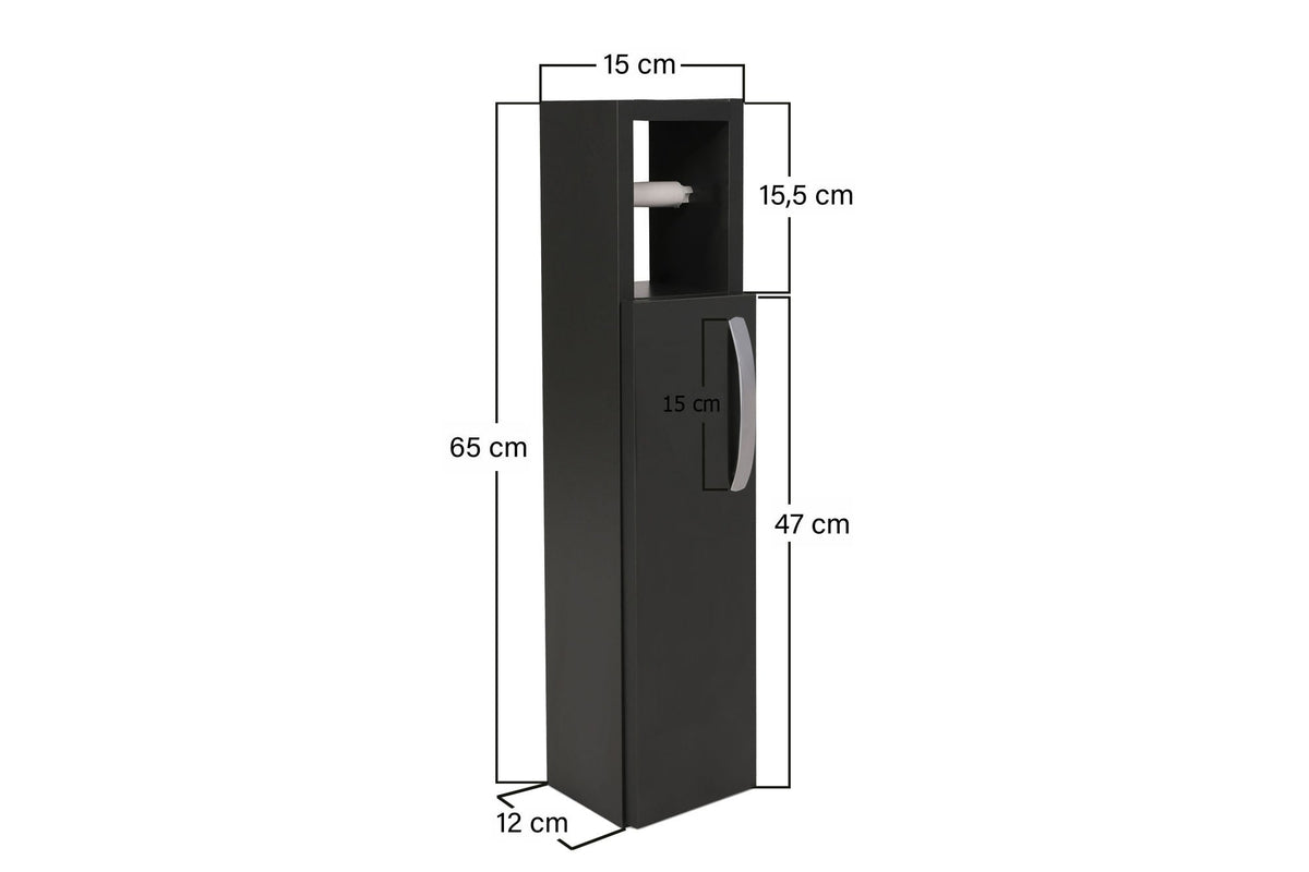 Ντουλάπι Μπάνιου Gyaros Ανθρακί 15x12x65 εκ. Μελαμίνης