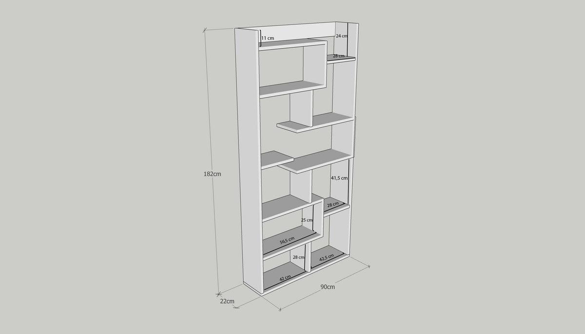 Βιβλιοθήκη Mitsikeli Πεύκο 90x22x182 εκ. Μελαμίνης
