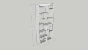 Βιβλιοθήκη Mitsikeli Πεύκο 90x22x182 εκ. Μελαμίνης