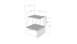 Κομοδίνο Evrostini Ανθρακί 42x41x52 εκ. Μελαμίνης