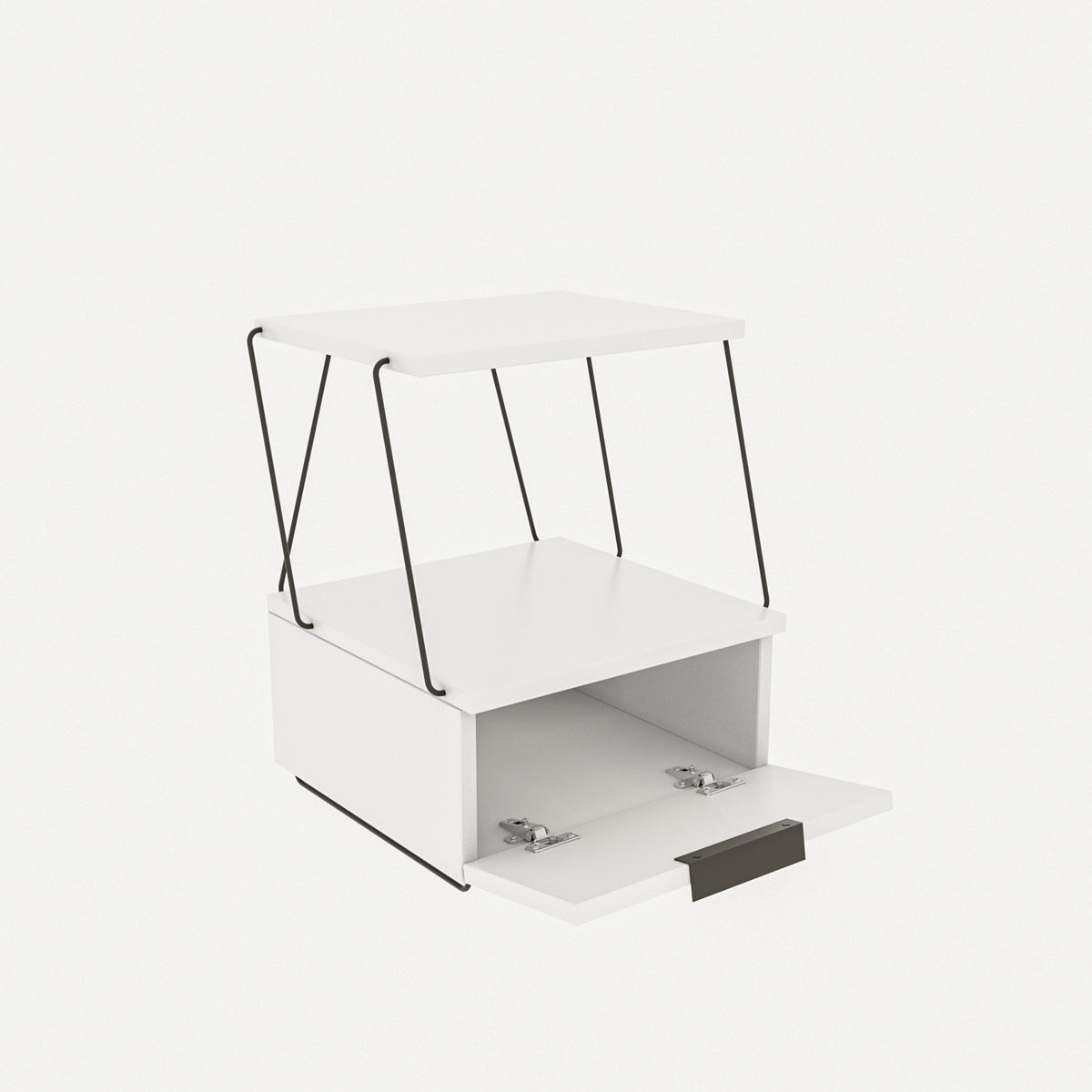 Κομοδίνο Evrostini Λευκό 42x41x52 εκ. Μελαμίνης
