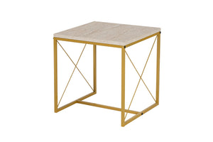Τραπεζάκια Σαλονιού Σετ Tarabados Χρυσό - Travertine 100x50x52 εκ. Μελαμίνης
