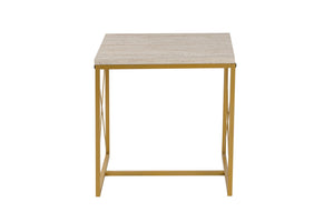 Τραπεζάκια Σαλονιού Σετ Tarabados Χρυσό - Travertine 100x50x52 εκ. Μελαμίνης