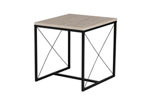 Τραπεζάκια Σαλονιού Σετ 2τμχ Tarabados Μαύρο - Travertine 100x50x52 εκ. Μελαμίνης - Pakobazaar