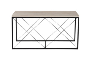 Τραπεζάκια Σαλονιού Σετ 2τμχ Tarabados Μαύρο - Travertine 100x50x52 εκ. Μελαμίνης - Pakobazaar
