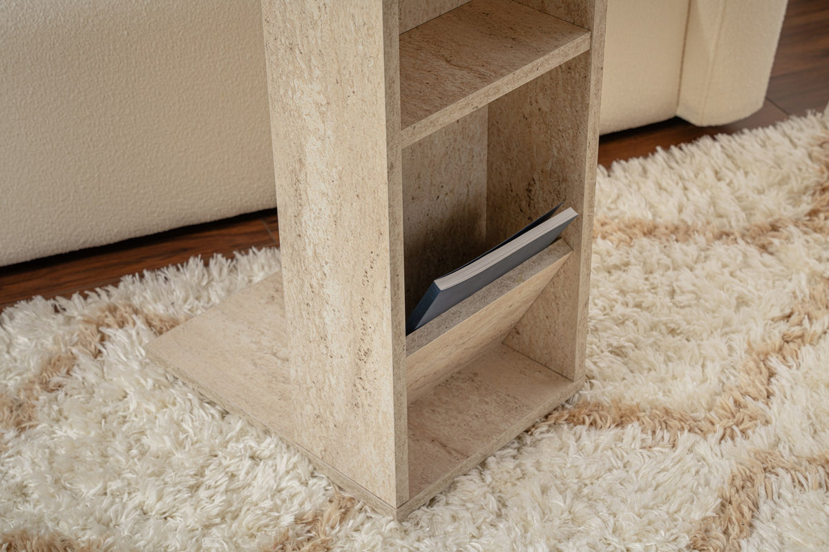 Βοηθητικό Τραπεζάκι Eresos Travertine 30x40x63 εκ. Μελαμίνης