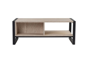 Τραπεζάκι Σαλονιού Plagia Μαύρο - Travertine 105x55x40 εκ. Μελαμίνης