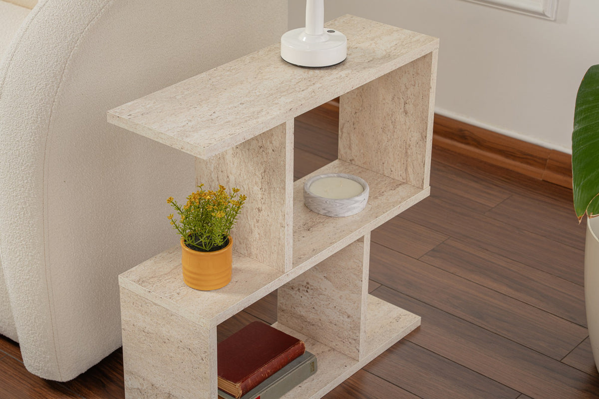 Βοηθητικό Τραπεζάκι Filiatra Travertine 60x20x60 εκ. Μελαμίνης