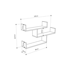 Ράφι Τοίχου Lania Λευκό 119x23x66.5 εκ. Μελαμίνης