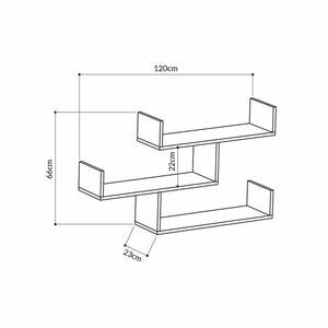 Ράφι Τοίχου Lania Ανθρακί 120x22x67 εκ. Μελαμίνης