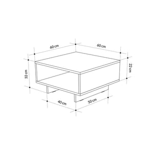 Τραπεζάκι Σαλονιού Prosilio Ανθρακί 60x60x32 εκ. Μελαμίνης