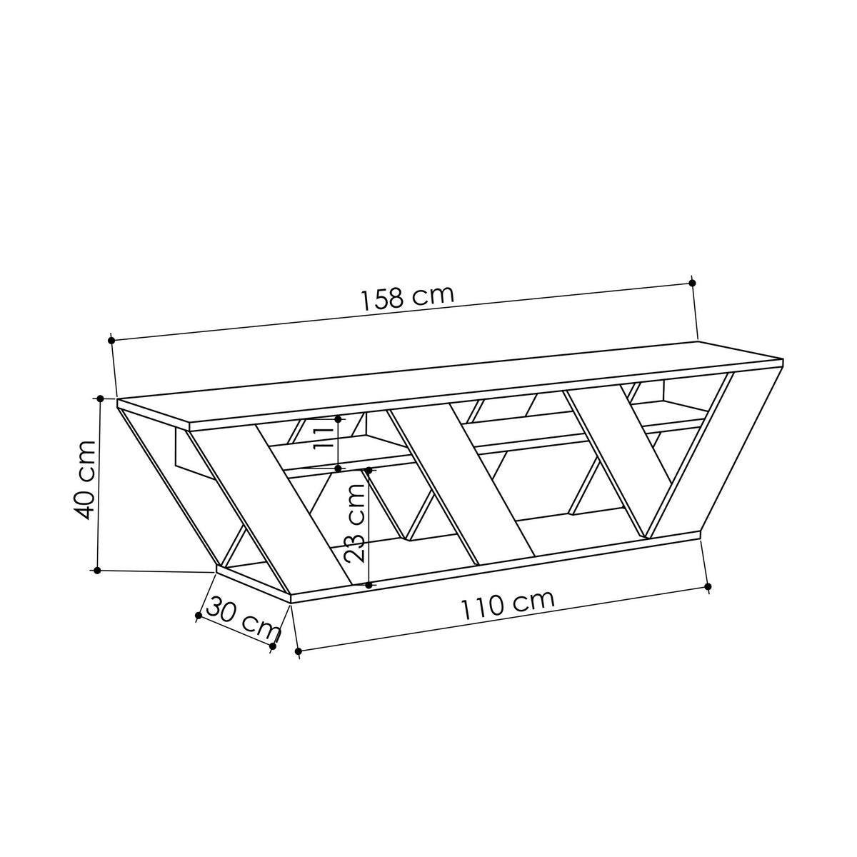 Έπιπλο Τηλεόρασης Avlaki Ανθρακί 158x30x40 εκ. Μελαμίνης