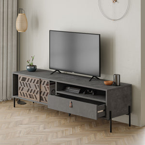 Έπιπλο Τηλεόρασης Zitsa Γκρι Retro 170x45x48.6 εκ. Μελαμίνης