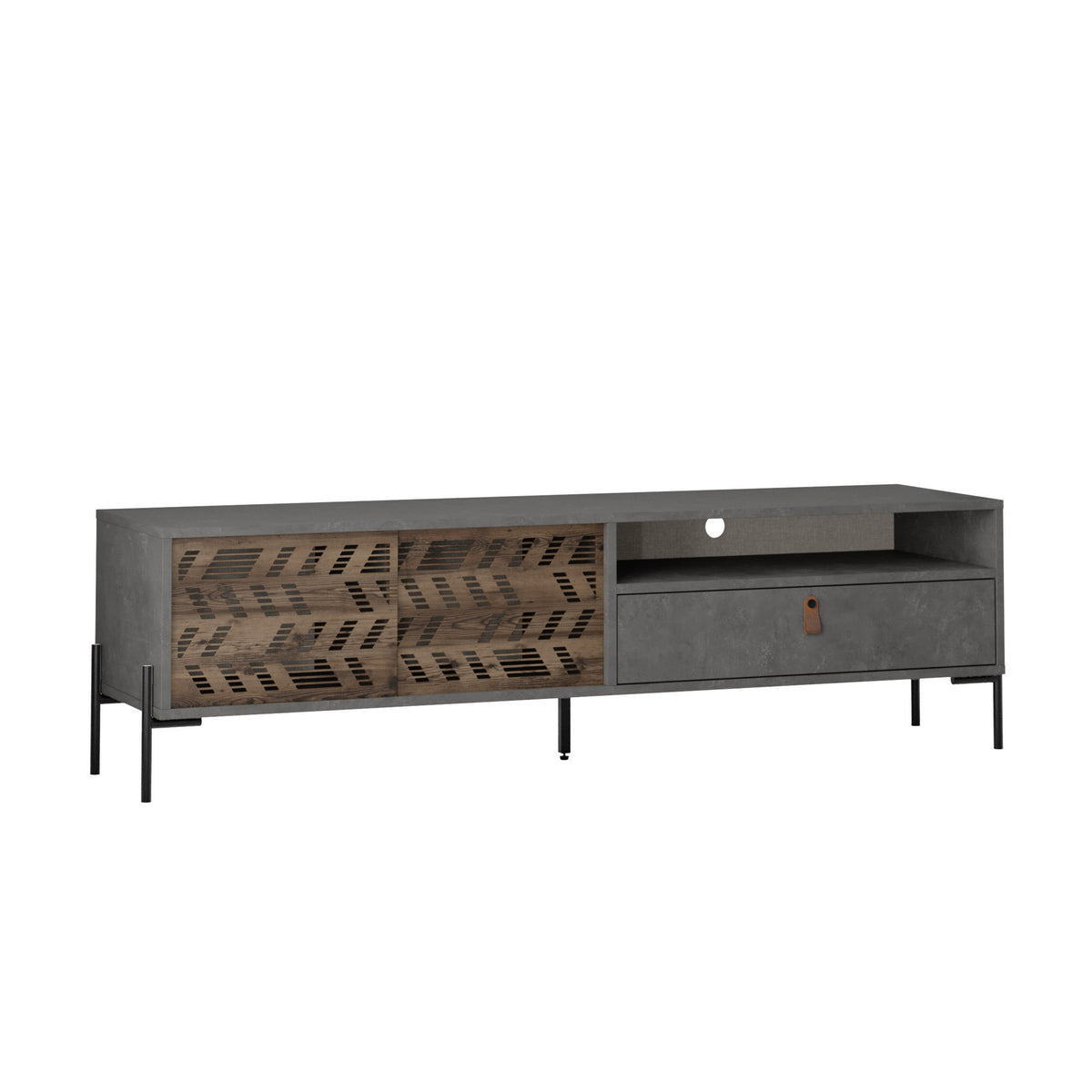 Έπιπλο Τηλεόρασης Zitsa Γκρι Retro 170x45x48.6 εκ. Μελαμίνης