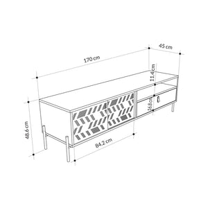 Έπιπλο Τηλεόρασης Zitsa Γκρι Retro 170x45x48.6 εκ. Μελαμίνης
