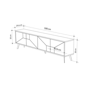 Έπιπλο Τηλεόρασης Antiparos Με Ράφια Ανθρακί 180x29.6x50 εκ. Μελαμίνης