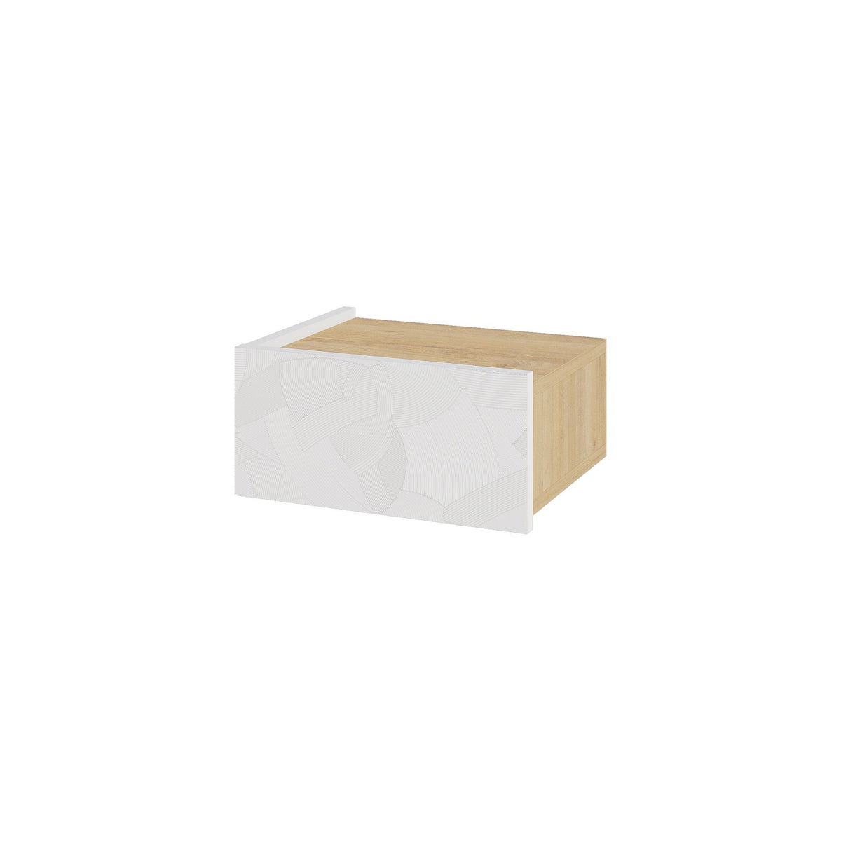 Κομοδίνο Diakofti Λευκό - Δρυς 38.4x31x18.5 εκ. Μελαμίνης