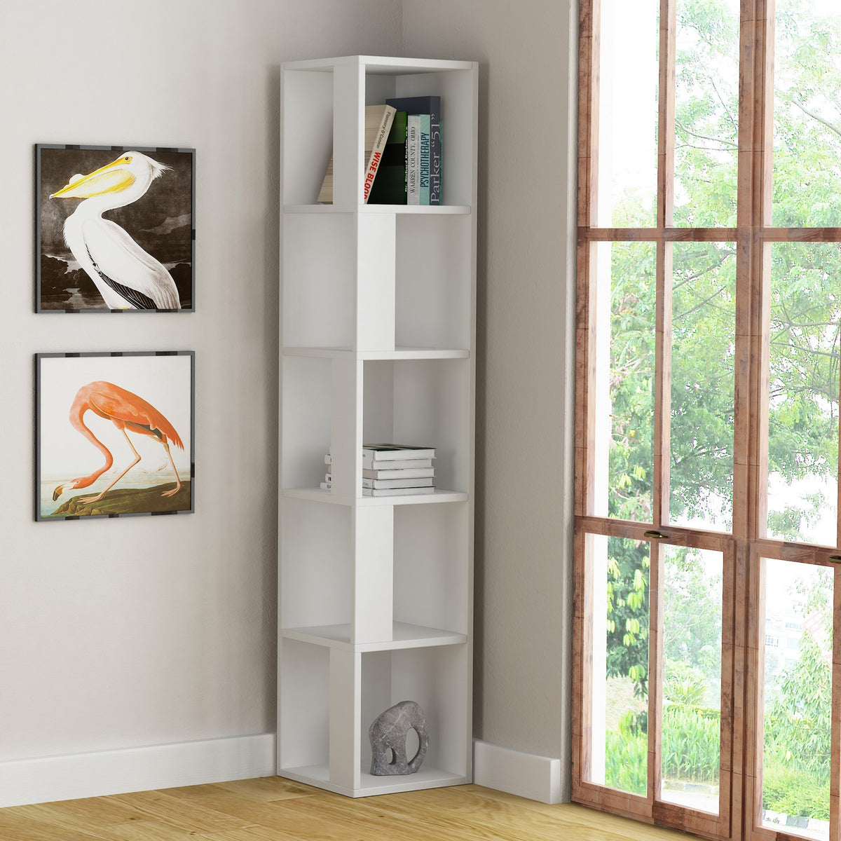 Βιβλιοθήκη Areti Λευκό 34x34x161 εκ. Μελαμίνης