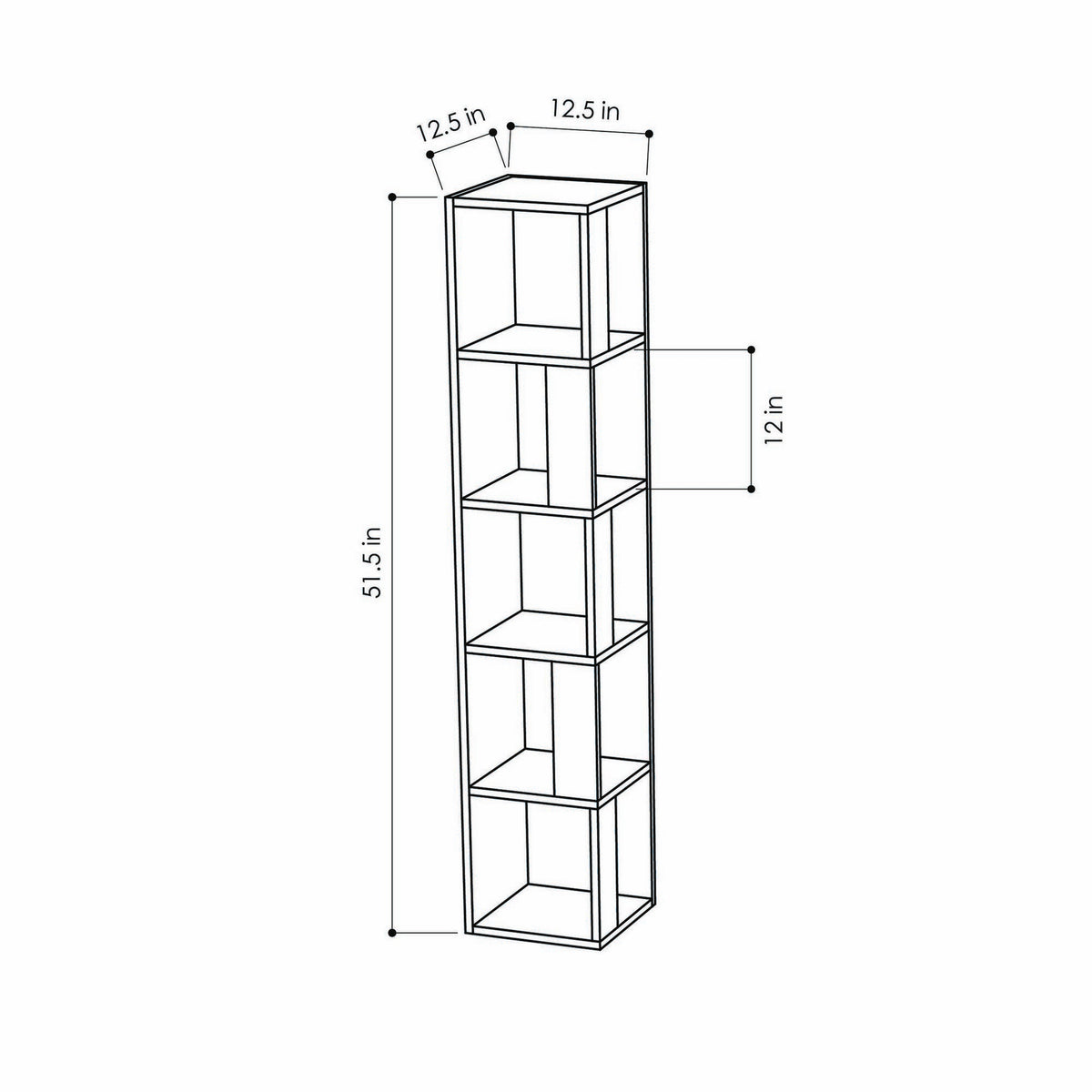 Βιβλιοθήκη Areti Λευκό 34x34x161 εκ. Μελαμίνης