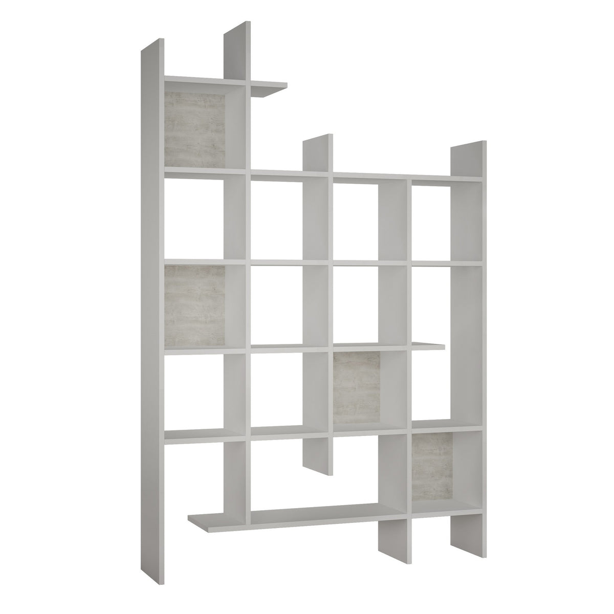 Βιβλιοθήκη Lalaria Λευκό 122x25.5x188 εκ. Μελαμίνης