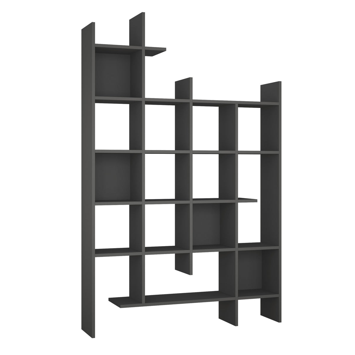 Βιβλιοθήκη Lalaria Ανθρακί 122x25.5x188 εκ. Μελαμίνης