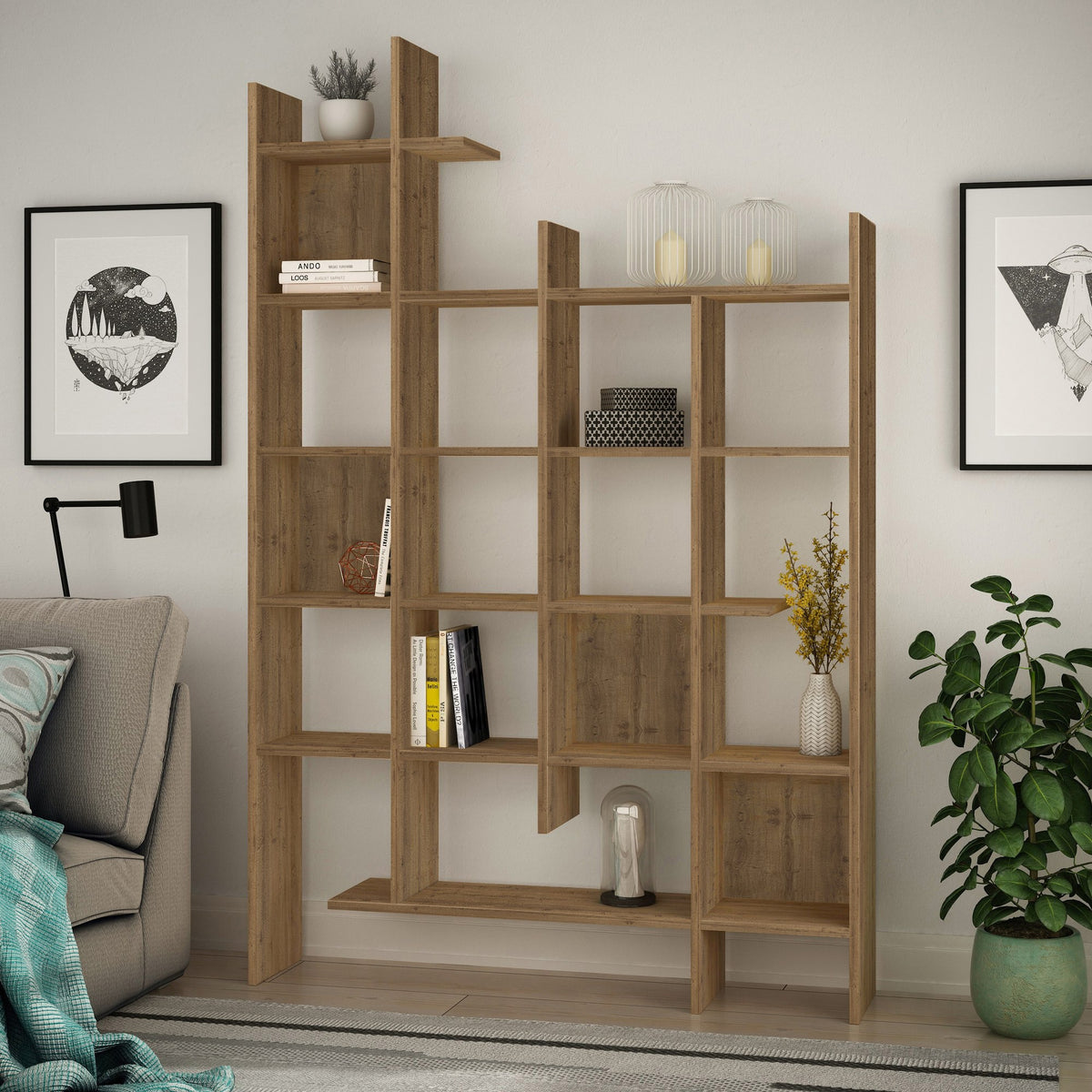 Βιβλιοθήκη Lalaria Hitit 122x25.5x188 εκ. Μελαμίνης