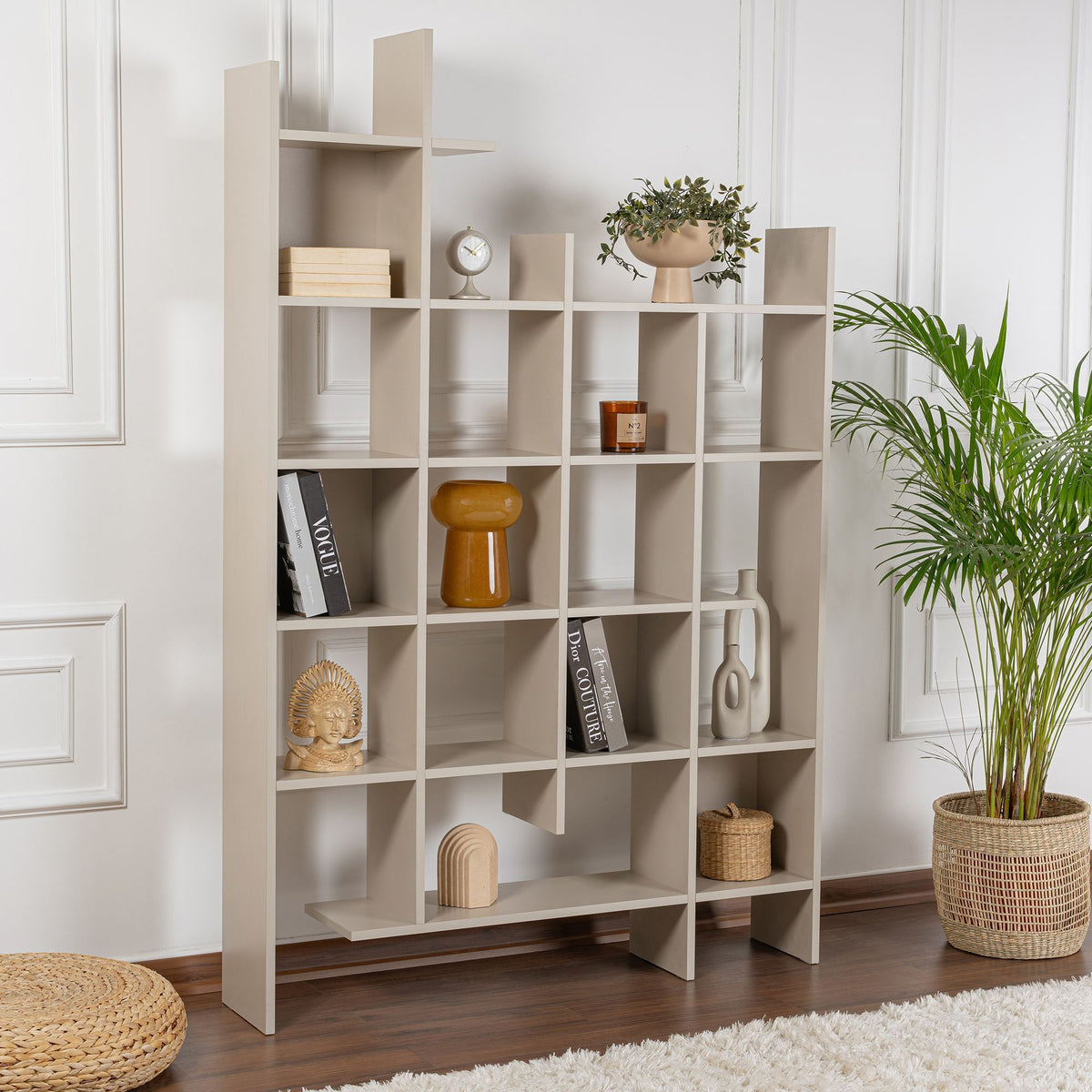 Βιβλιοθήκη Lalaria Αμμόλιθος 122x25.5x188 εκ. Μελαμίνης