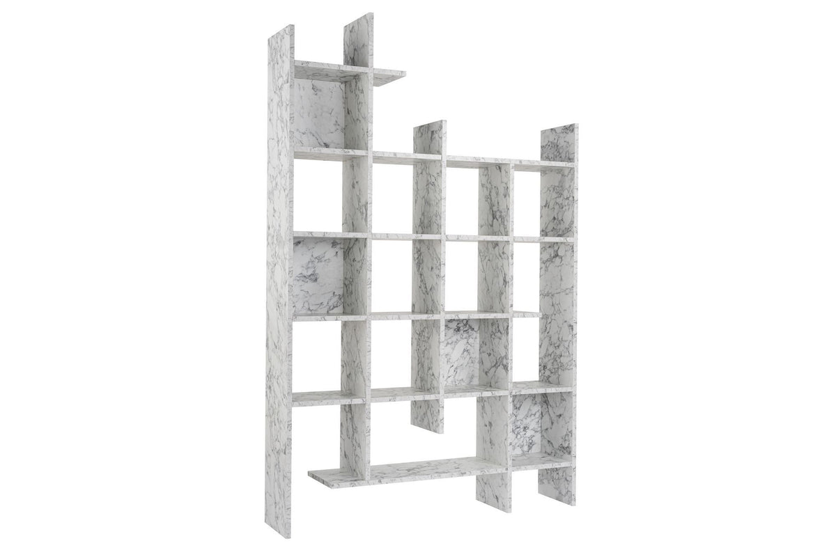 Βιβλιοθήκη Lalaria Μάρμαρο Carrara 122x25.5x188 εκ. Μελαμίνης - Pakobazaar