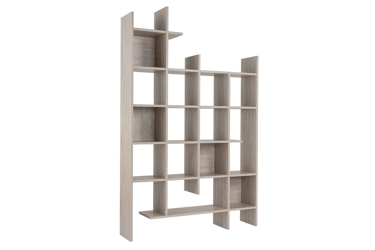 Βιβλιοθήκη Lalaria Travertine 122x25.5x188 εκ. Μελαμίνης
