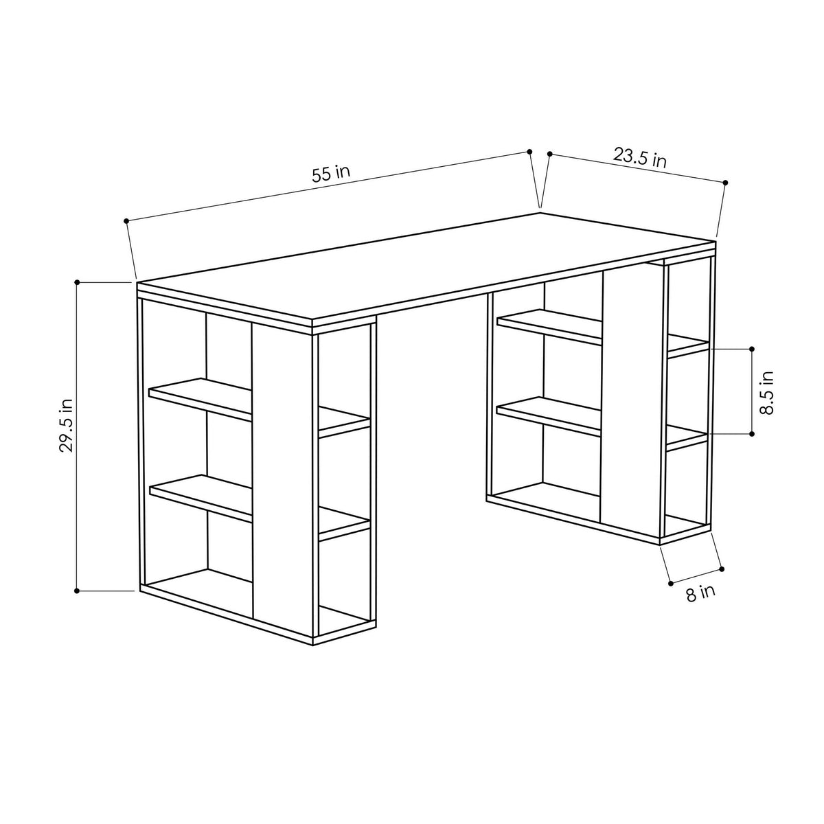 Γραφείο Koufonisi Λευκό - Δρυς 140x60x75 εκ. Μελαμίνης