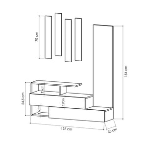 Έπιπλο Εισόδου Vergina Ανοιχτό Μόκα - Ανθρακί 137x35x54.5 εκ. Μελαμίνης