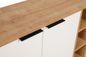 Κονσόλα Kea Με Ράφια Δρυς - Λευκό 142x35.6x83 εκ. Μελαμίνης