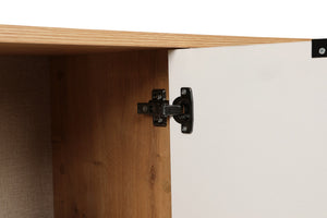 Κονσόλα Kea Με Ράφια Δρυς - Λευκό 142x35.6x83 εκ. Μελαμίνης