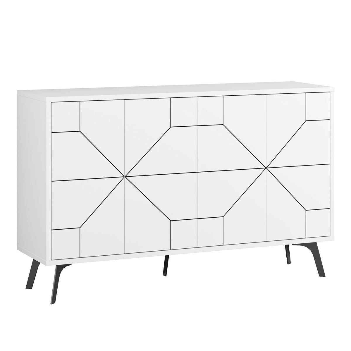 Κονσόλα Antiparos Λευκό 123x35x62.4 εκ. Μελαμίνης