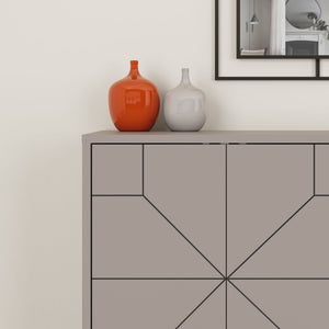 Κονσόλα Antiparos Με Soft-Close Ανοιχτό Μόκα 123x35x62.4 εκ. Μελαμίνης