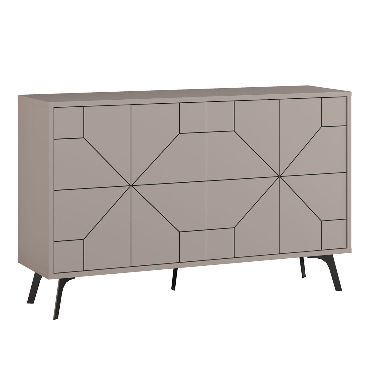 Κονσόλα Antiparos Με Soft-Close Ανοιχτό Μόκα 123x35x62.4 εκ. Μελαμίνης