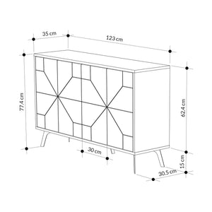 Κονσόλα Antiparos Με Soft-Close Ανοιχτό Μόκα 123x35x62.4 εκ. Μελαμίνης
