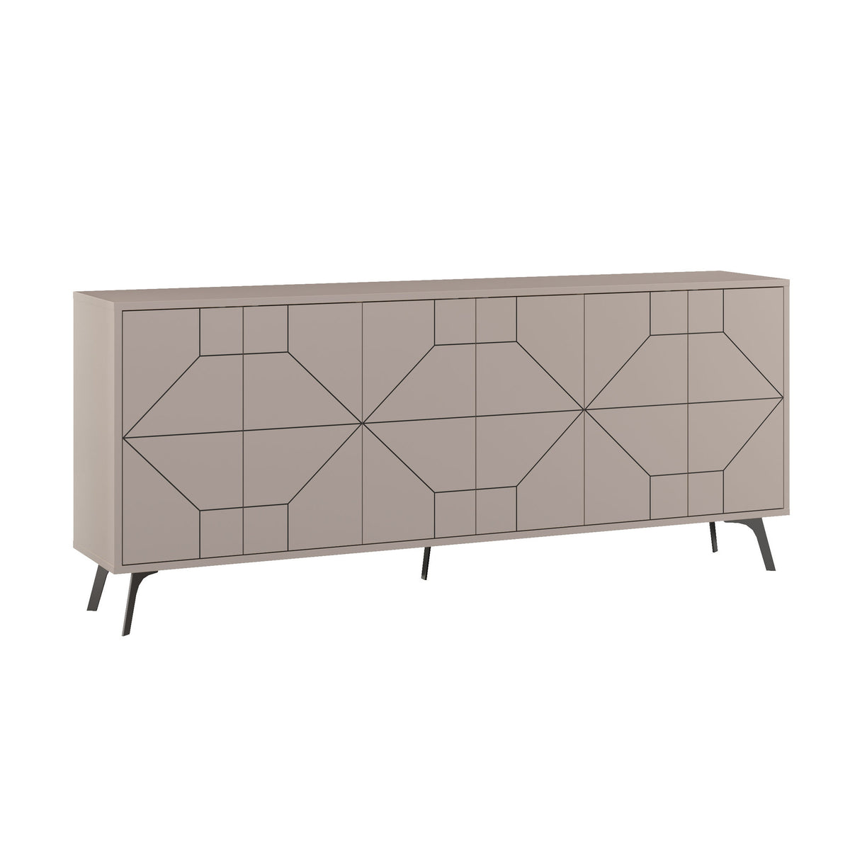 Κονσόλα Antiparos Με Soft-Close Ανοιχτό Μόκα 184x35x77.4 εκ. Μελαμίνης